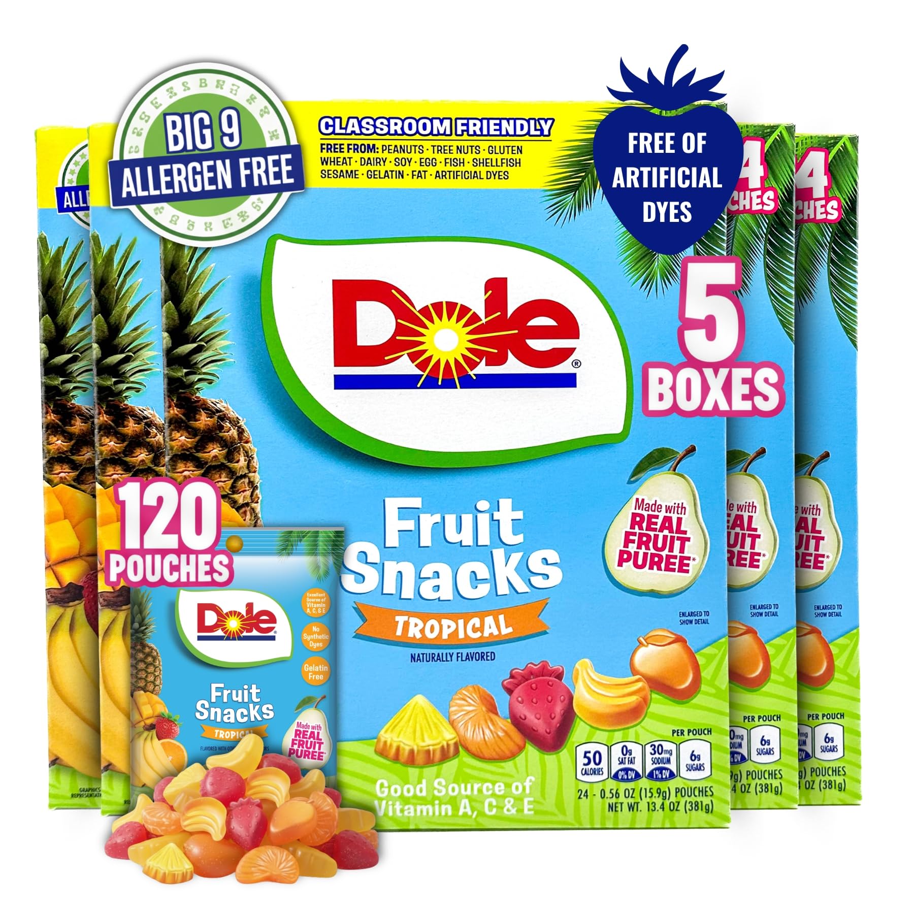 FRUITS　No.14 Amazon.com: Dole Fruit Snacks, Tropical Flavors - Individually